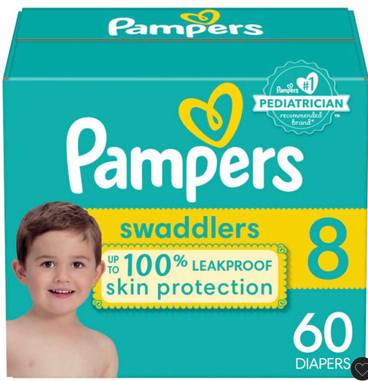 Pampers Swaddlers Active Baby Disposable Diapers
Enormous Pack - Size 8 - 60ct