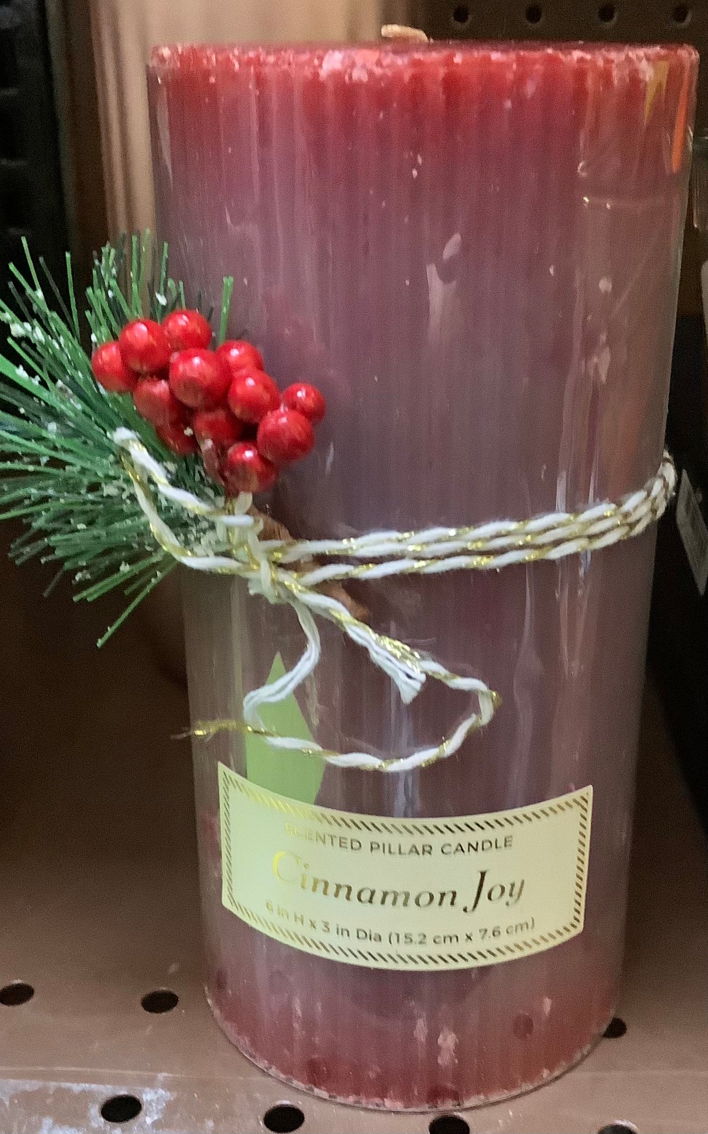 Holiday Ribbed Pillar Candle