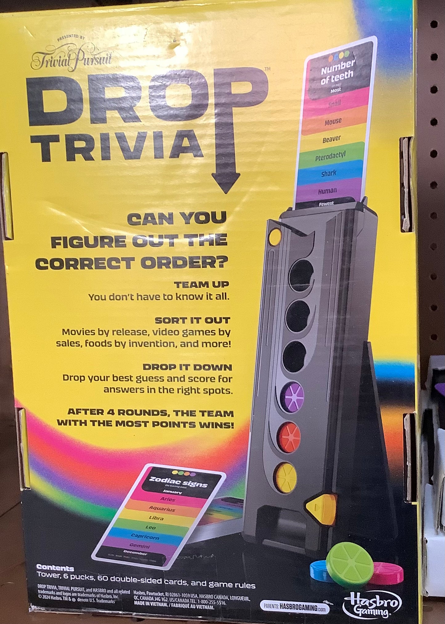 Hasbro Gaming Drop Trivia: Trivial Pursuit Game