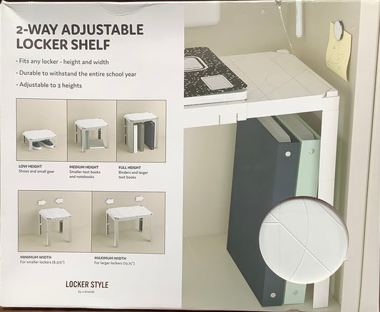 U Brands U-Eco Plastic Locker Adjustable Shelf White