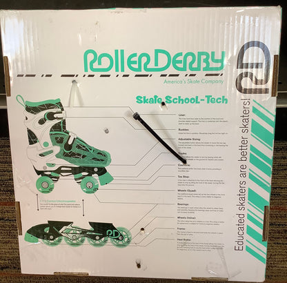 DAMAGED BOX!!!!!! Roller Derby Mint Prodigy Kids' Adjustable Inline-Quad
Combo Skates - White/Mint Green S (12-2)