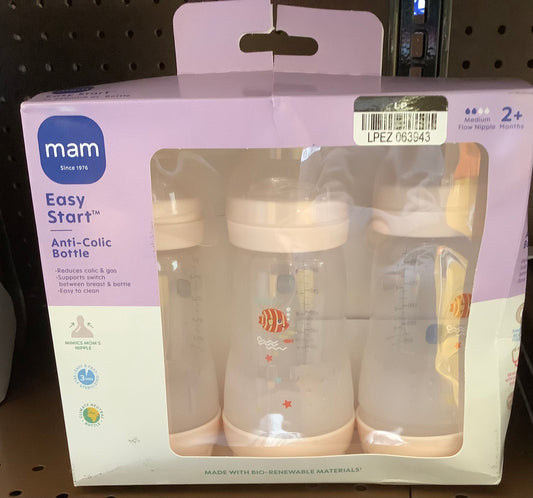 MAM Easy Start Anti-Colic Baby Bottle - 2 Months+ - 9oz/3pk
- Shell