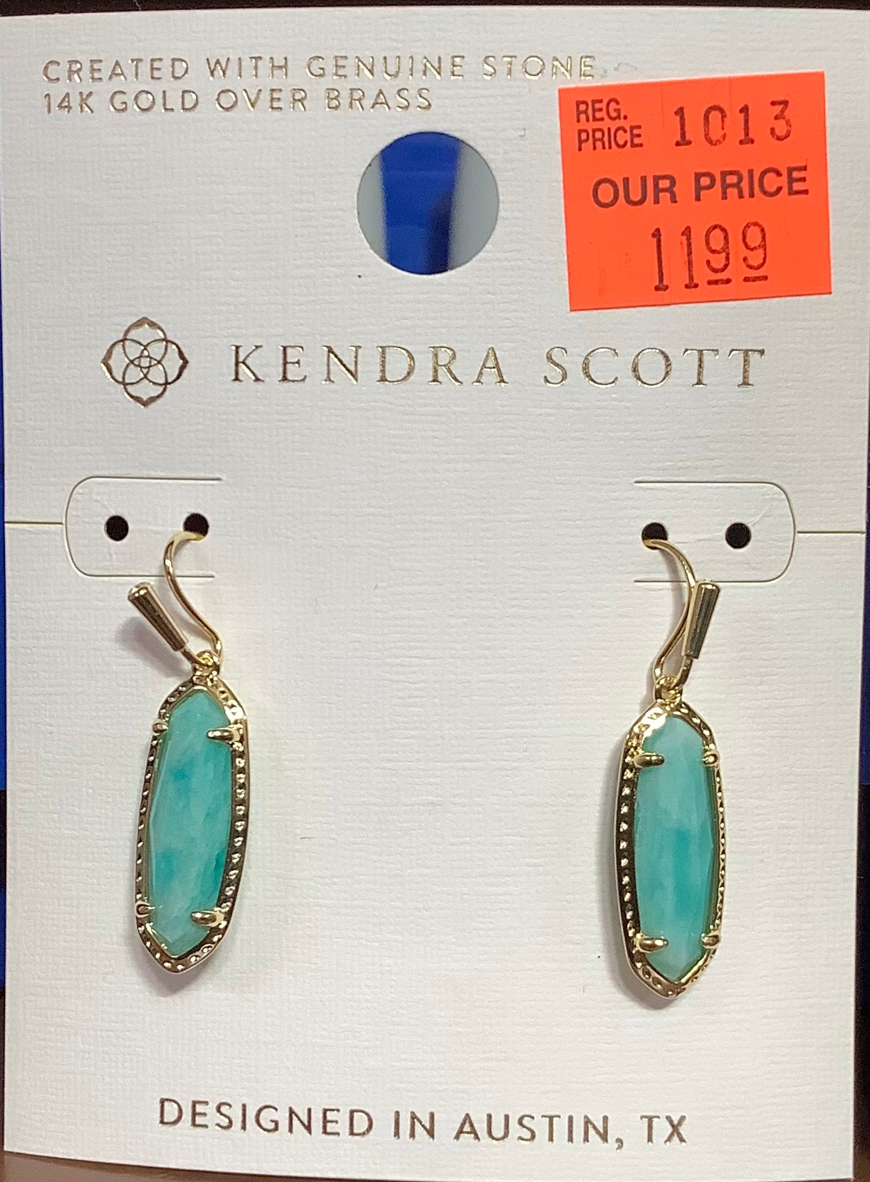 Kendra Scott Hanging Earrings- Green - CLEARANCE