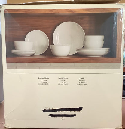 12pc Stoneware Avesta Dinnerware Set White