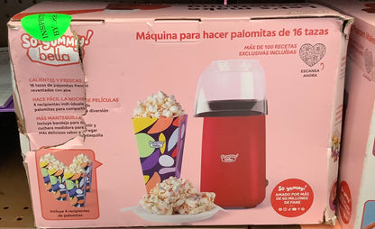 DAMAGED BOXES!!!!! AS IS!! So Yummy by bella 16c Popcorn Maker Red: Electric Popcorn Popper, 16 Cup Capacity, Dishwasher-Safe,