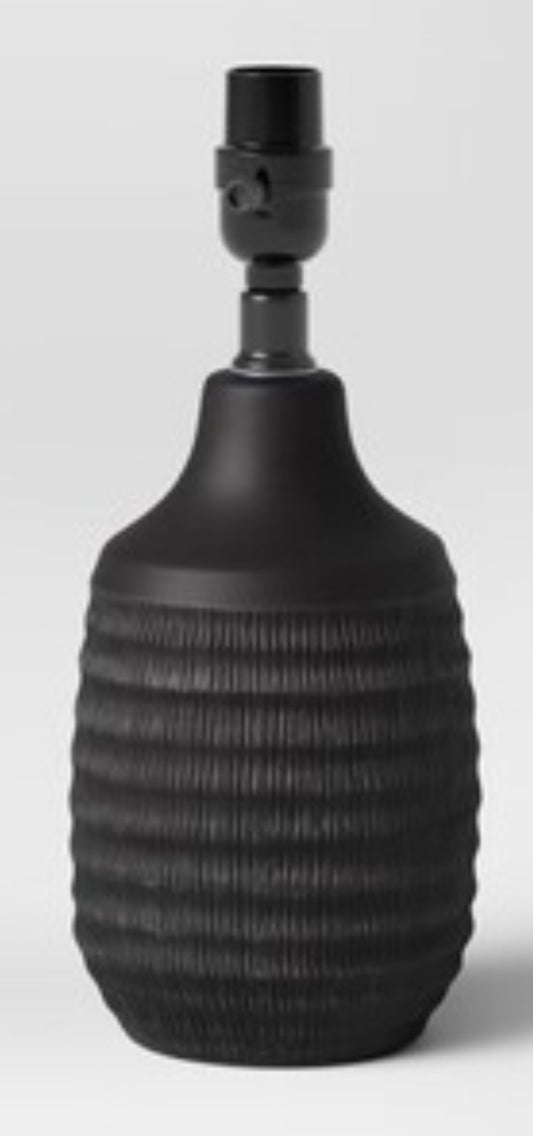 Textured Ceramic Lamp Base Black