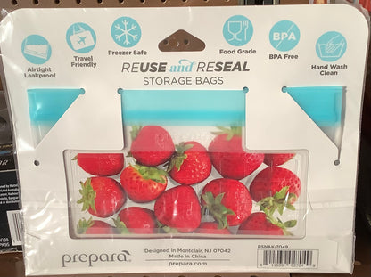 Prepara Snack Size Reusable, set of 2 Food Storage Bags,