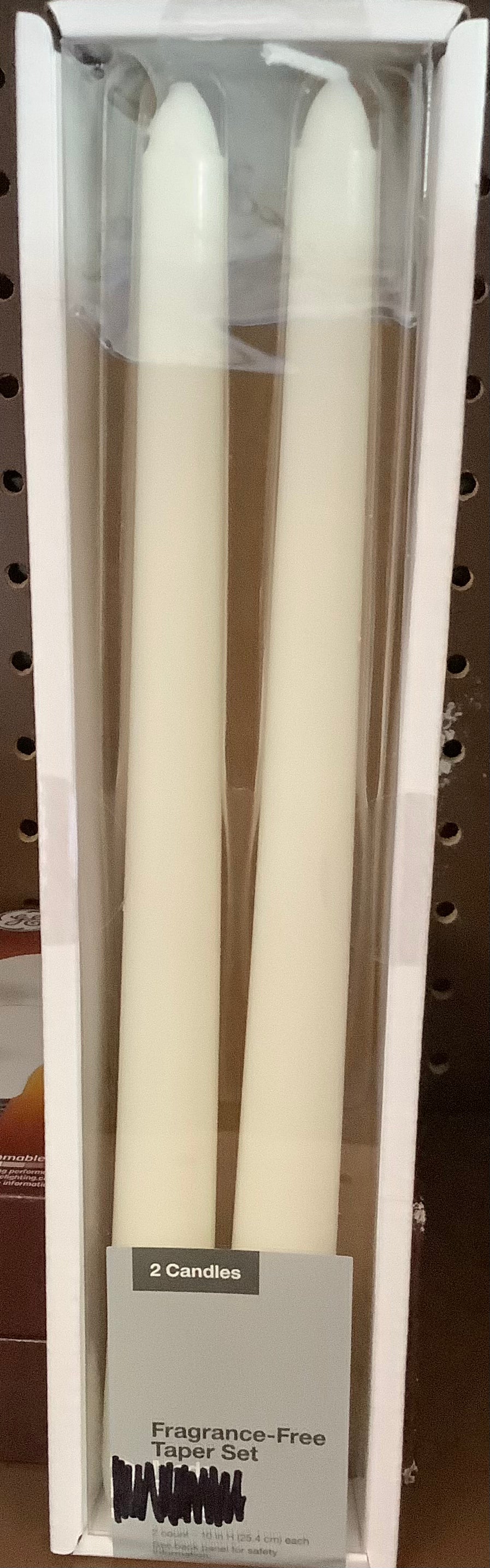 2pk Unscented Taper Candles White