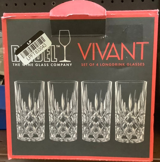 Riedel Vivant Crystal High Ball Glasses 13.2oz - Set of 4