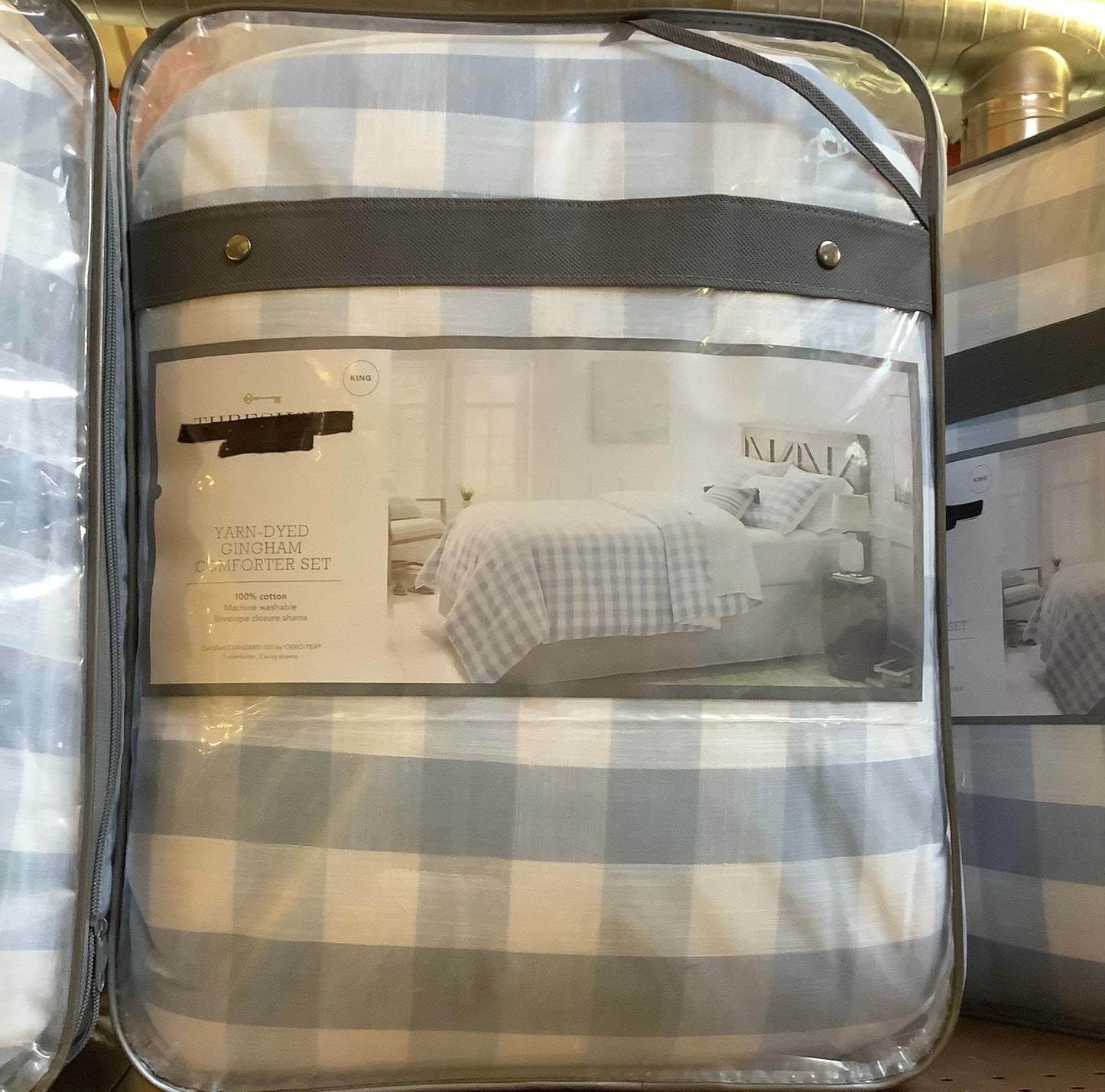 King Yarn-Dyed Gingham Comforter & Sham Set CLEARANCE!!!