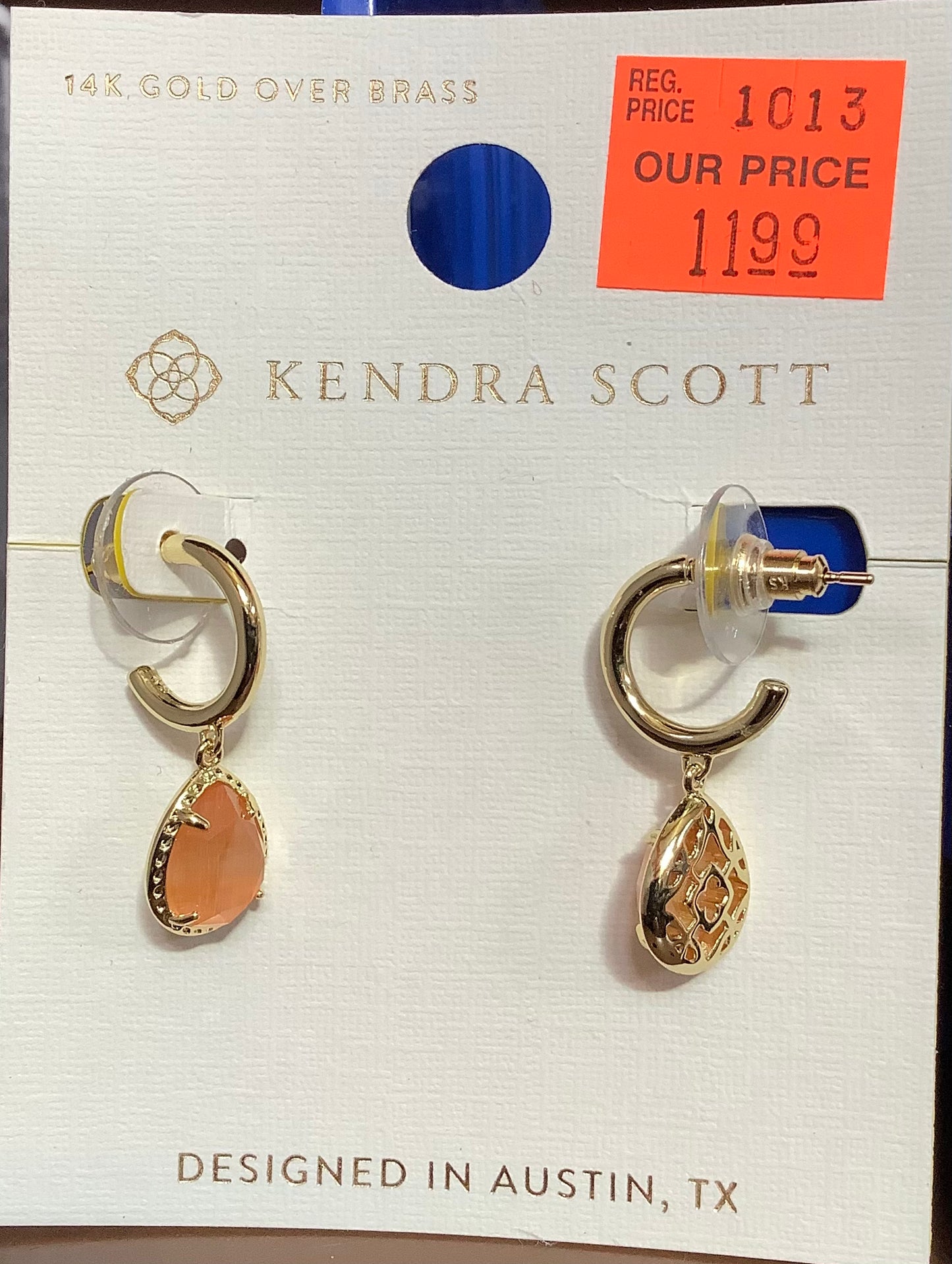 Kendra Scott Hanging Peach Earrings