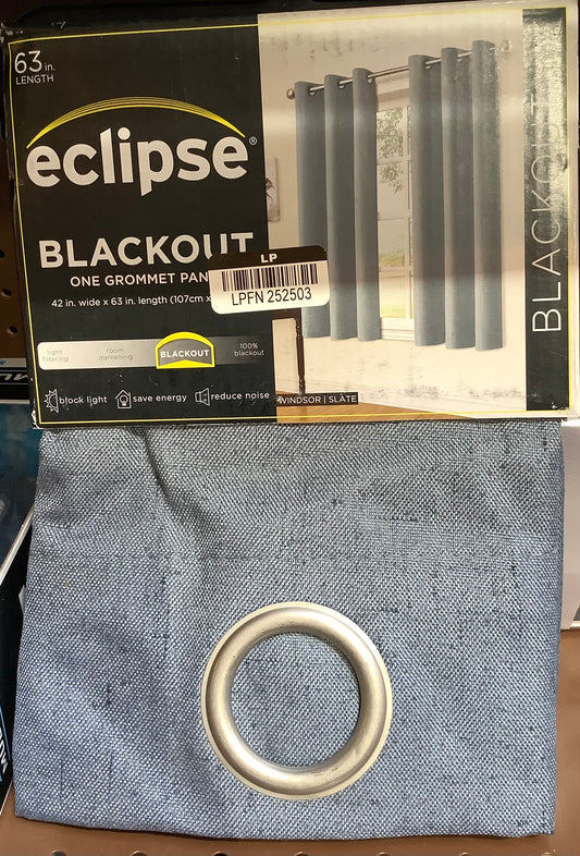 42"x63" Eclipse Blackout Windsor Window Curtain Panel
Slate Gray