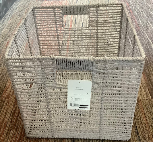 14.75" x 13" x 11" Large Lined Woven Milk Crate Gray