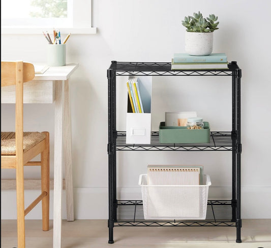 3 Tier Wire Shelving Black