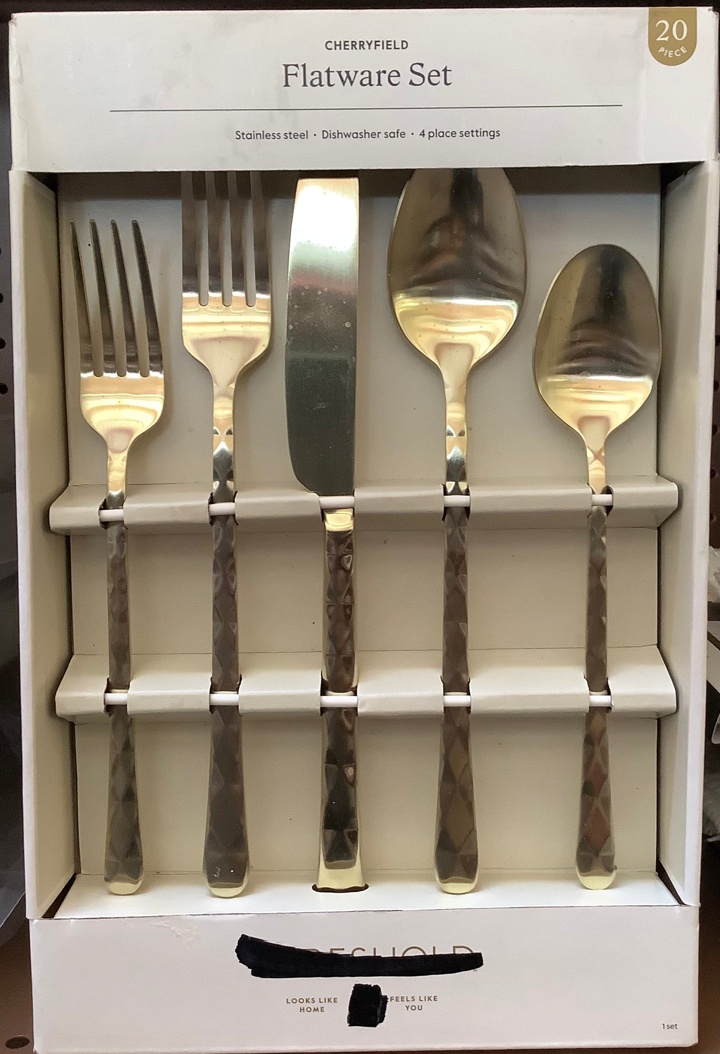 20pc Cherryfield Champagne Flatware Set