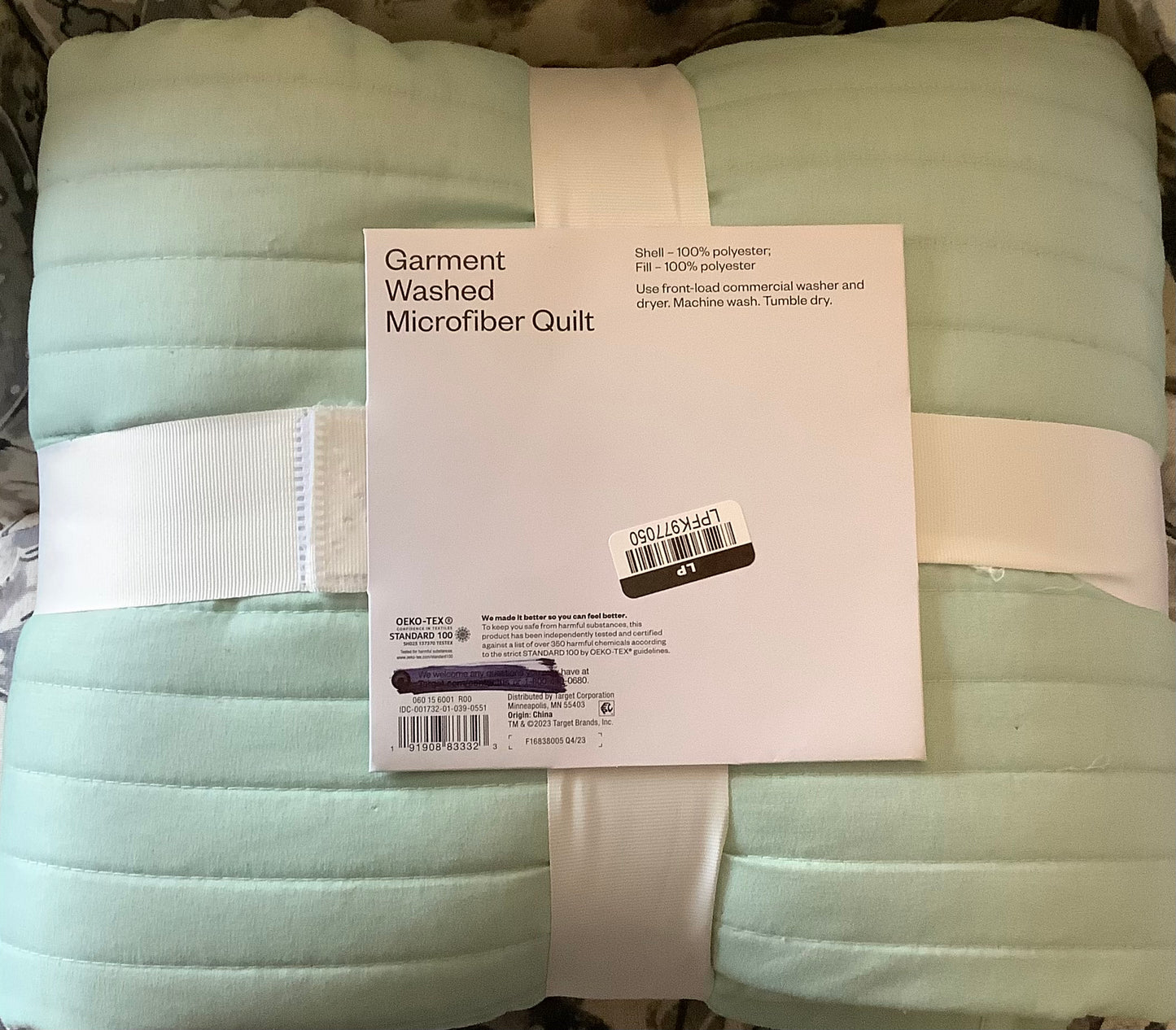 Garment Washed Microfiber Quilt FULL / Queen