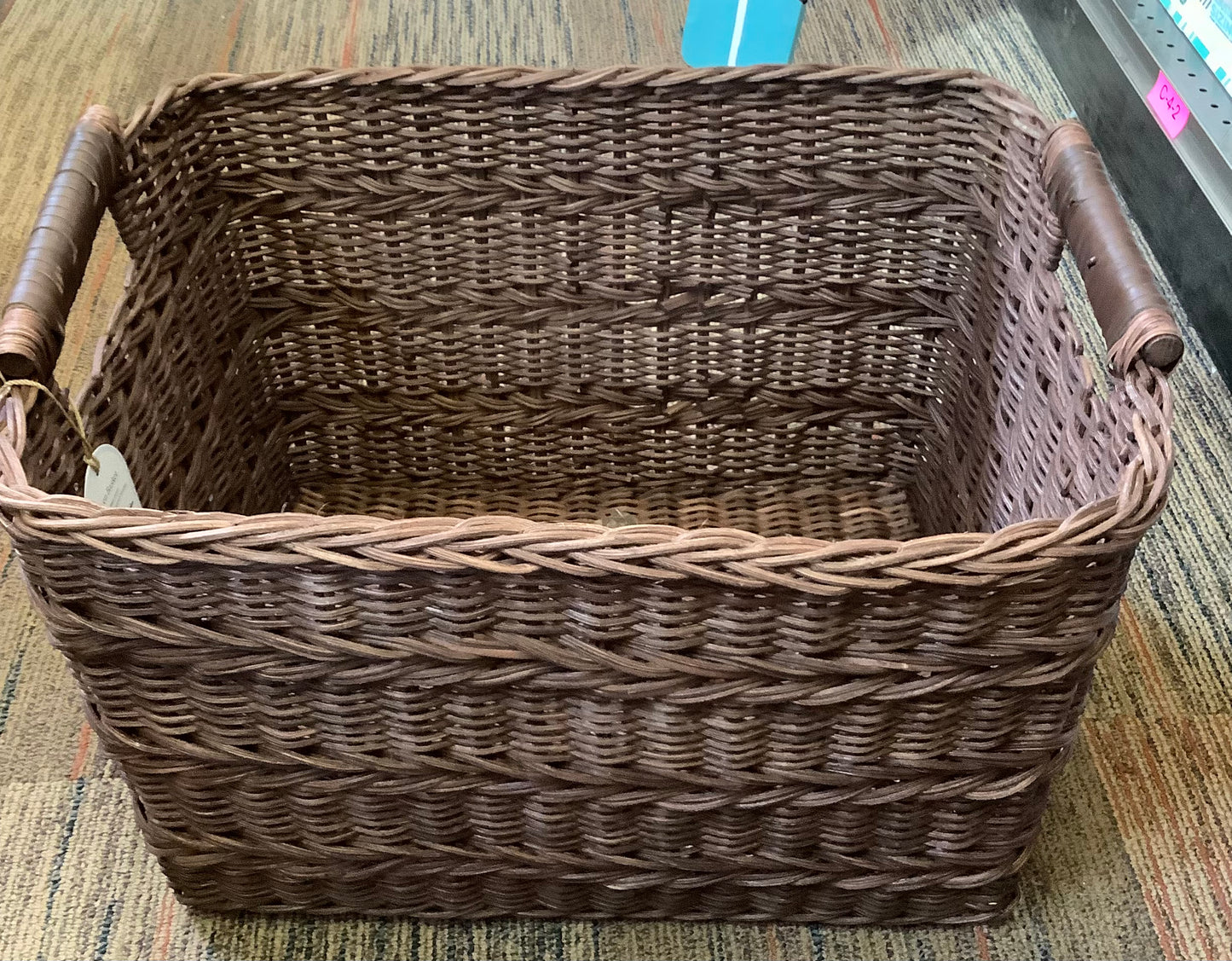 Rectangle Rattan Decorative Basket Dark Brown