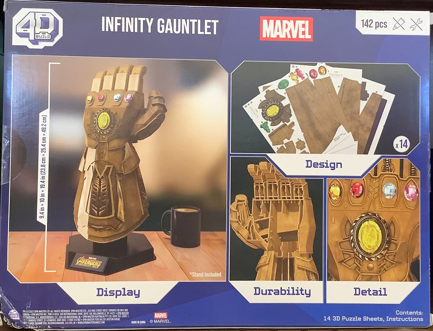 4D BUILD - Marvel Infinity Gauntlet Model Kit Puzzle 142pc