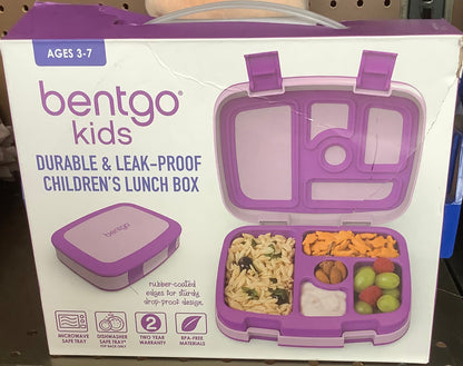 Bentgo Kids' Brights Leakproof, 5 Compartment Bento-Style Kids' Lunch Box - Purple