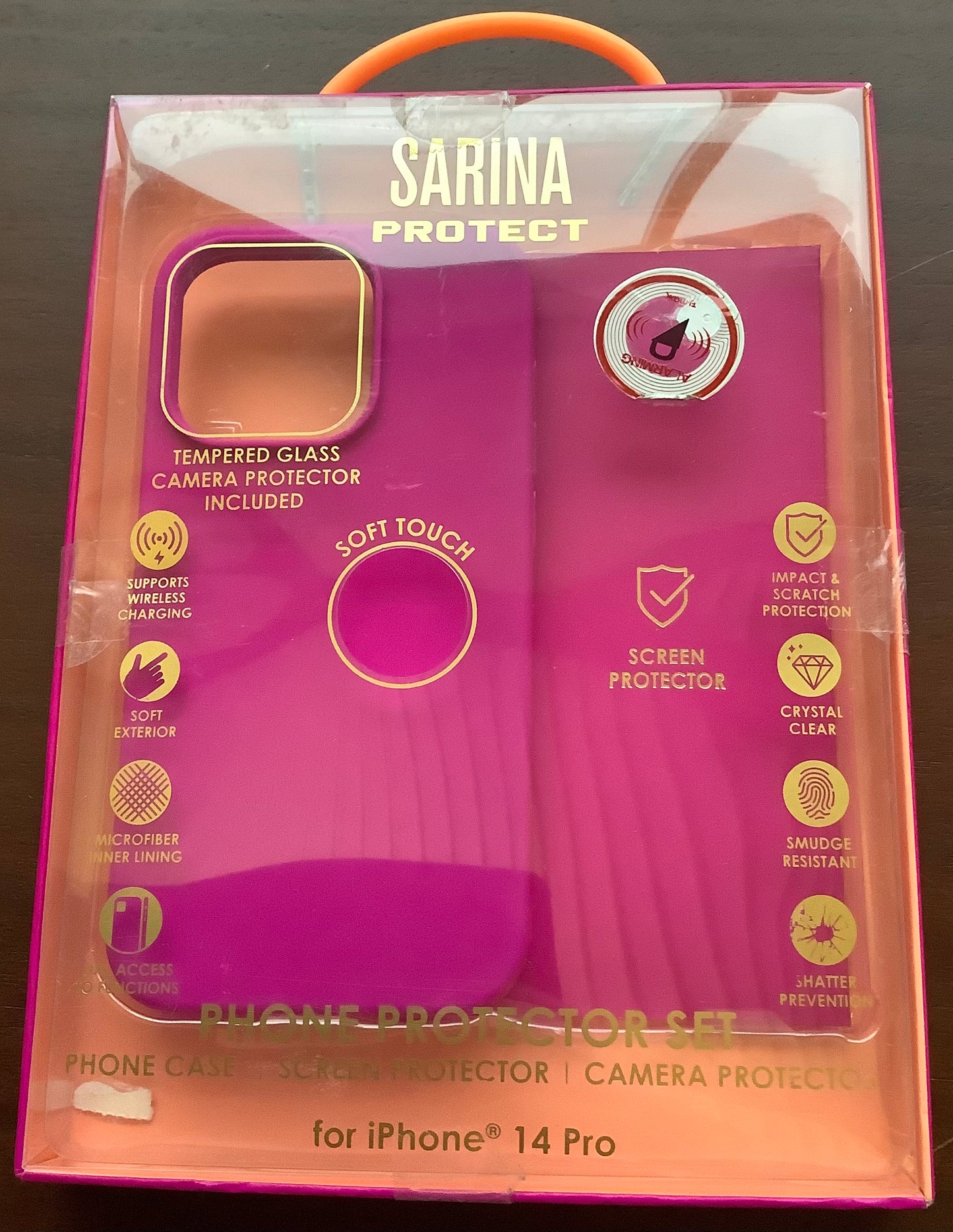 Sarina iPhone 14 Pro Dark Pink Phone Protector Set