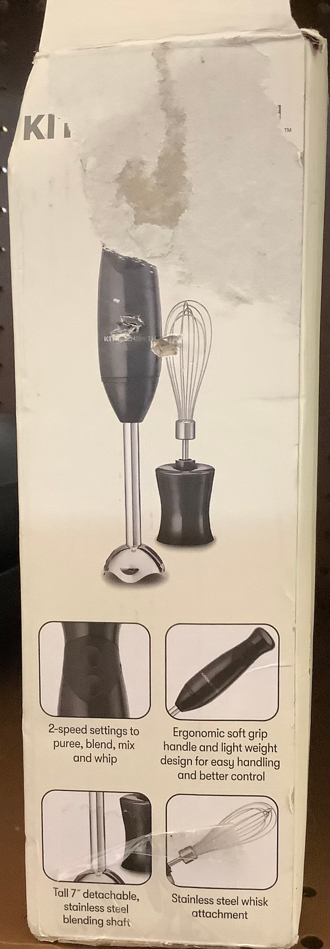 DAMAGED BOX! KitchenSmith by Bella Immersion Blender - Black