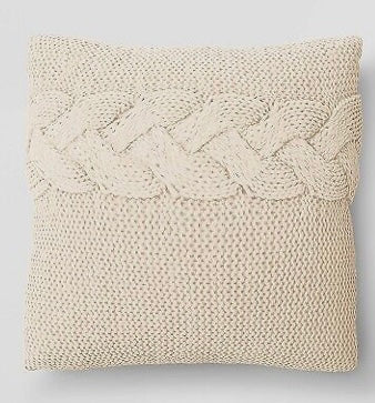 Oversized Cable Knit Square
Throw Pillow Cream