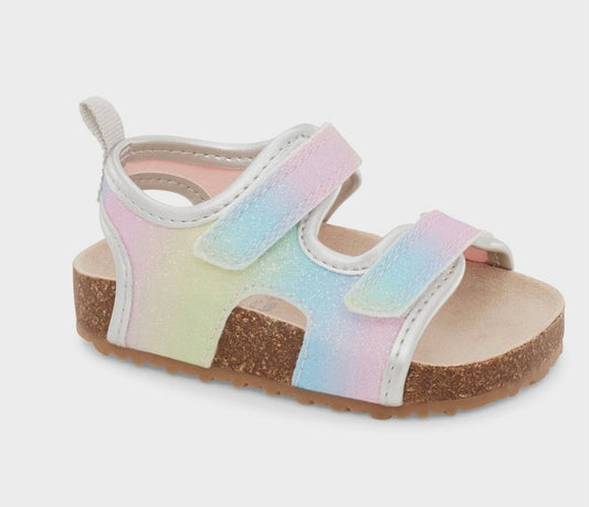 Kids Baby Girls' Rainbow Olive First Walker Sandals - size 4 months