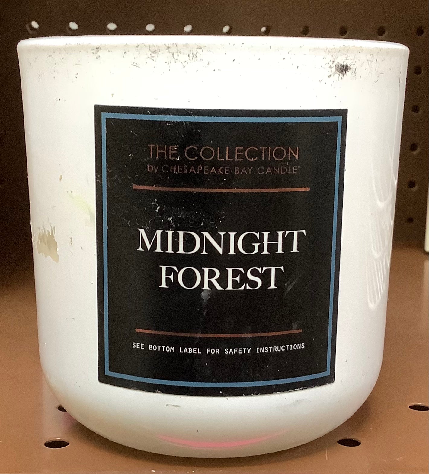 SCRATCHES ON GLASS SEE PICTURE!!!! 2-Wick White Glass Midnight Forest Candle 12oz - CLEARANCE