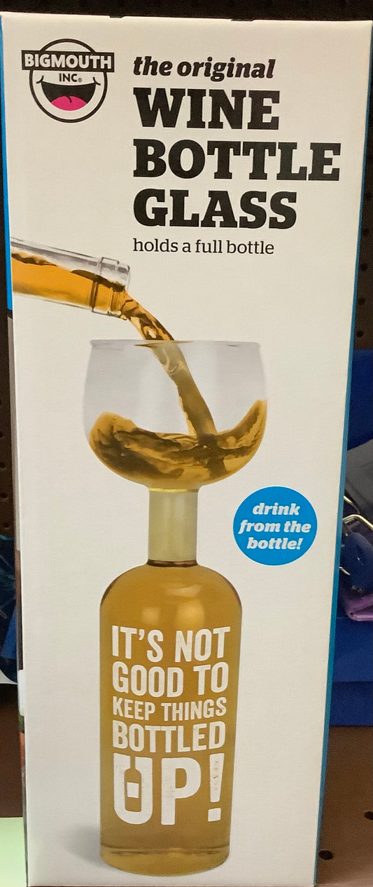 Bigmouth Bottled Up Wine Bottle Glass