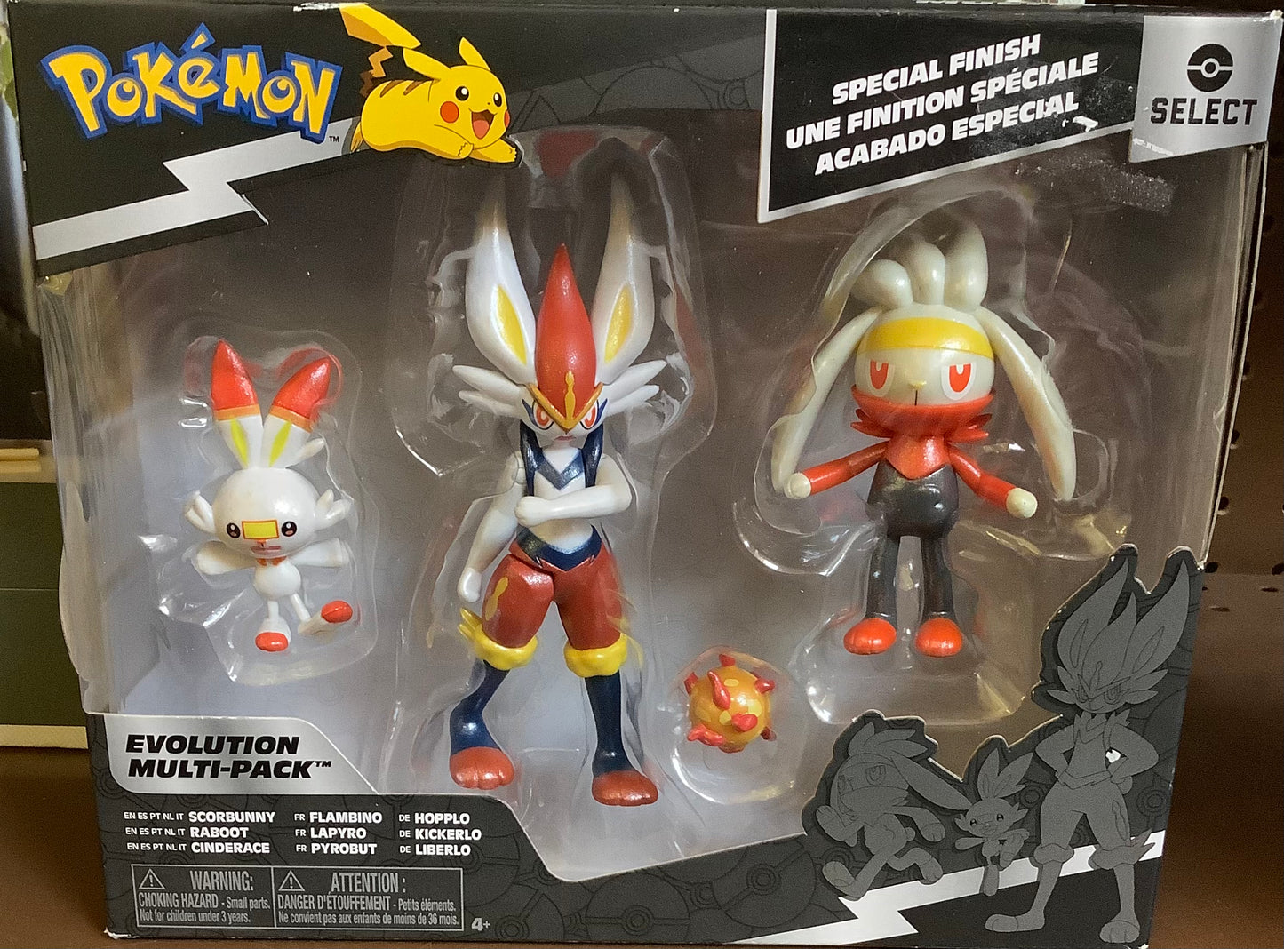 Pokemon Select Scorbunny, Flambino & Hopplo Evolution Figure 3-Pack - CLEARANCE