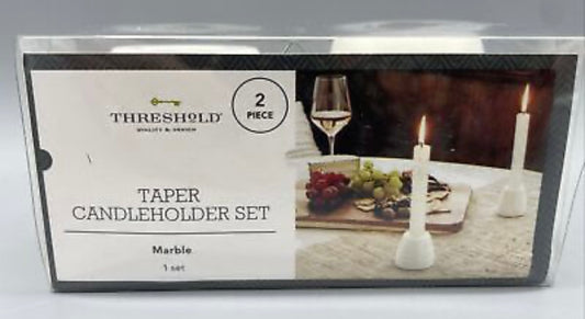 Marble Taper Candleholder Holders White