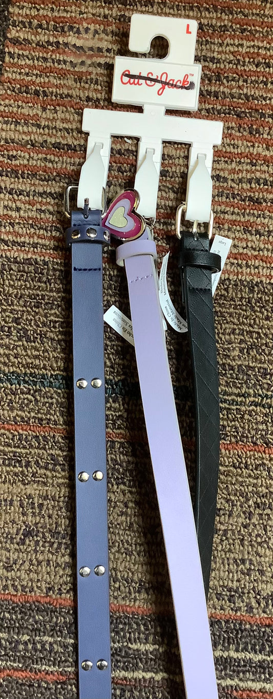 GIRLS SIZE LARGE 3-PACK BELTS