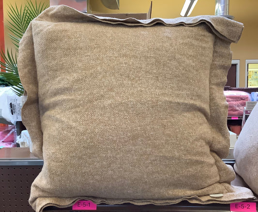 Oversized Heather Square Throw Pillow Dark Tan/Cream