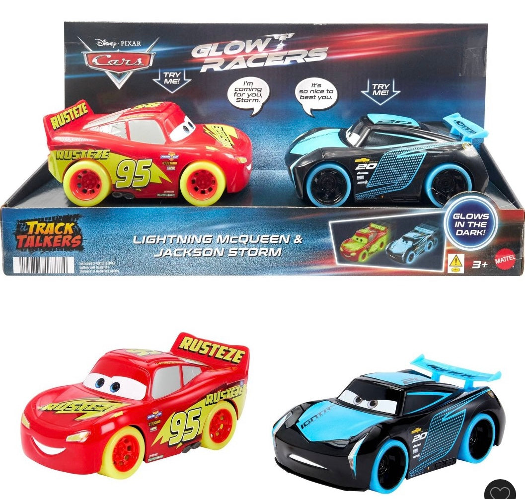 Disney Pixar Cars Track Talkers Glow Racers Lightning Mcqueen And Jackso Discount 70 Online