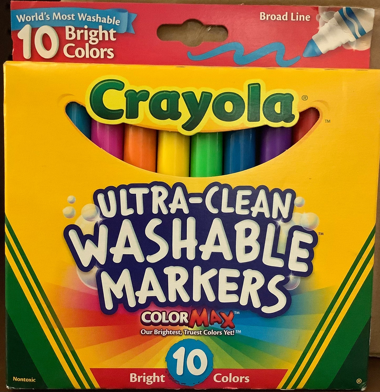 Crayola 10ct Washable Markers Broad Line - Bright Colors