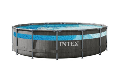 Intex 14' x 42" Clearview Prism Frame Above Ground Pool - Graywood Print - Boxed