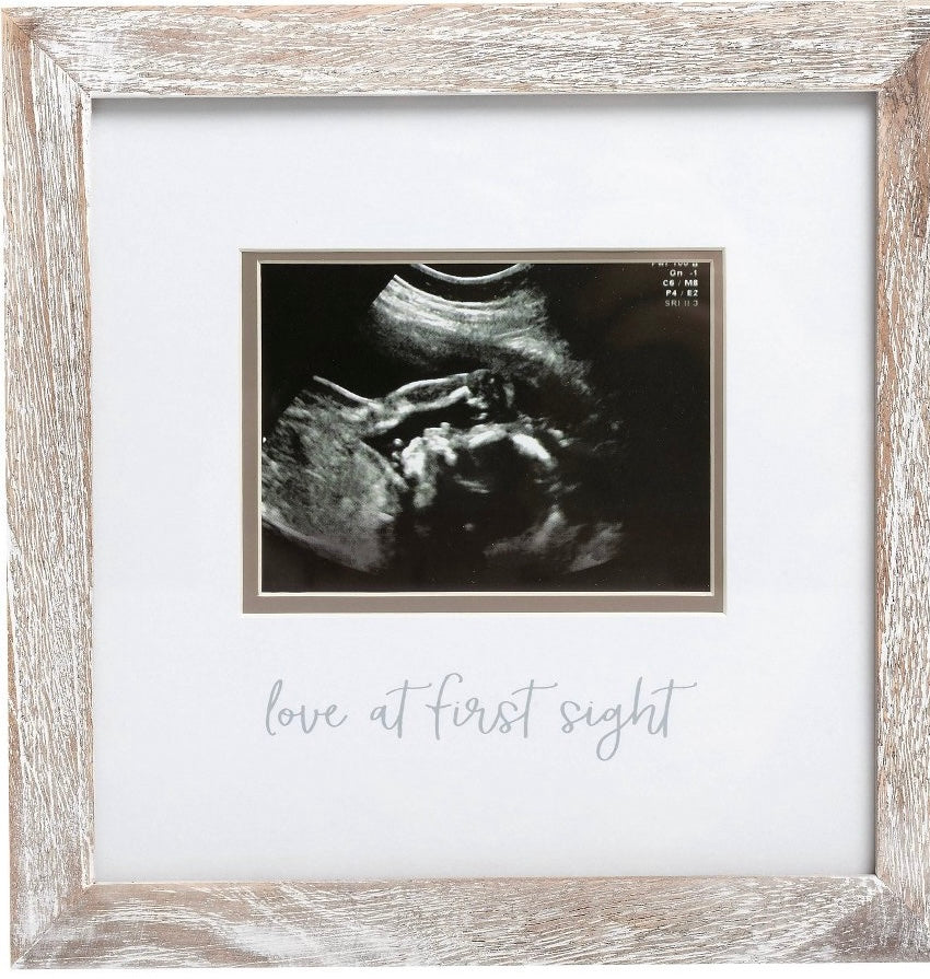 Pearhead Love at First Sight Sonogram Picture Frame - Rustic White ...