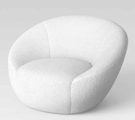 Round Swivel Dorm Chair Cream Faux
Shearling - Boxed