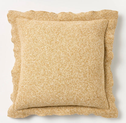 Oversized Heather Square Throw Pillow Dark Tan/Cream