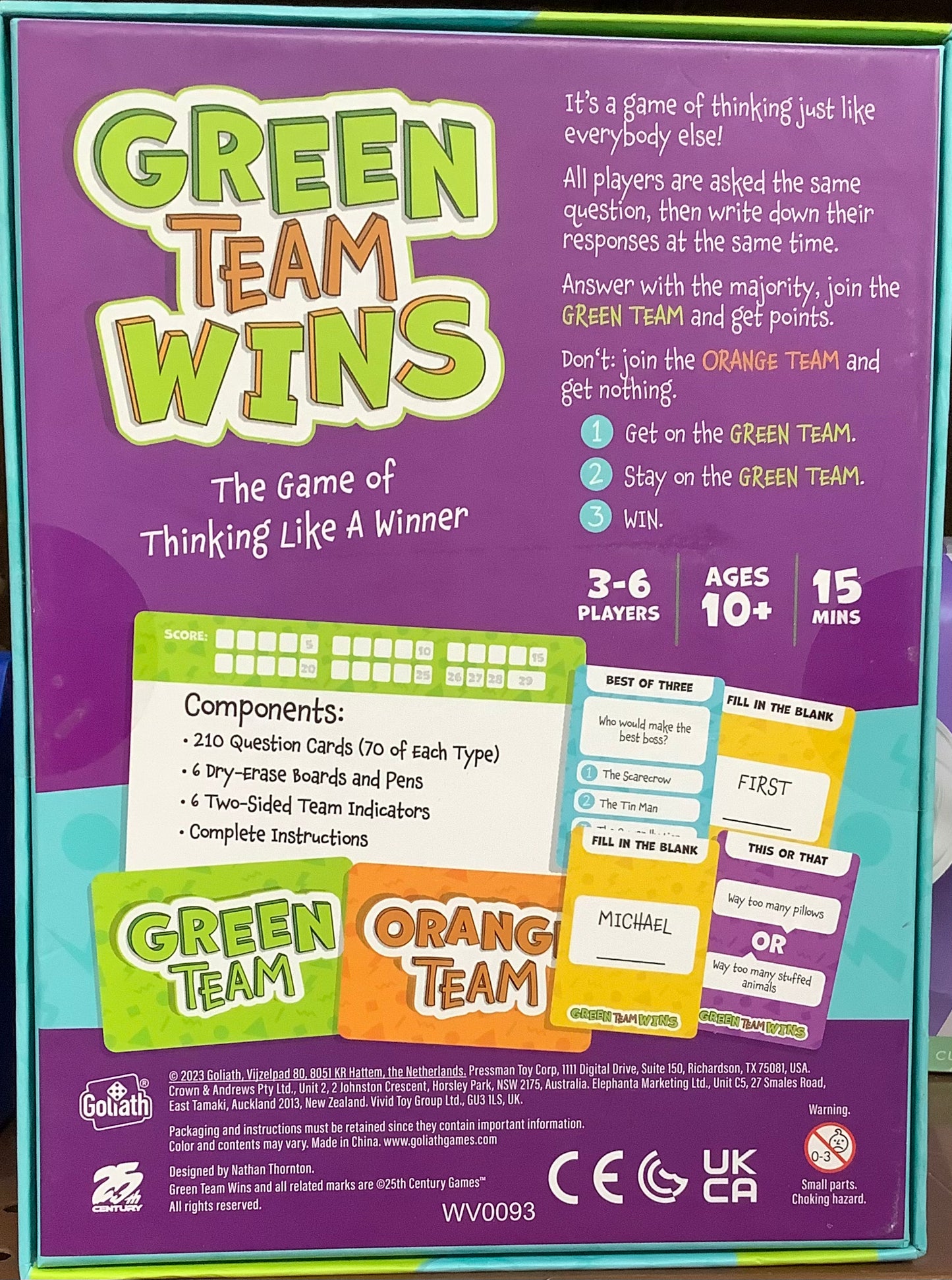 Goliath Green Team Wins Board Game