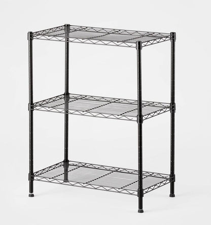 3 Tier Wire Shelving Black