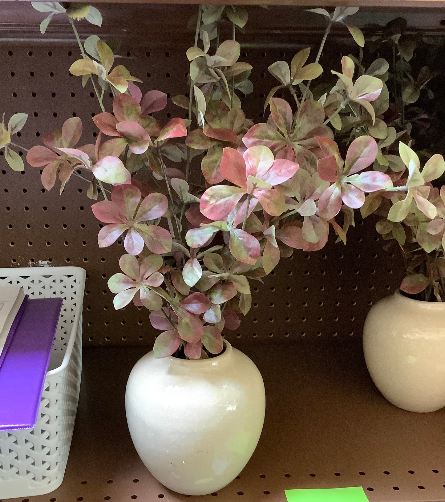 17" Faux Rusted Quince Leaf Fall Arrangement