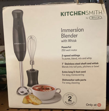 DAMAGED BOX! KitchenSmith by Bella Immersion Blender - Black