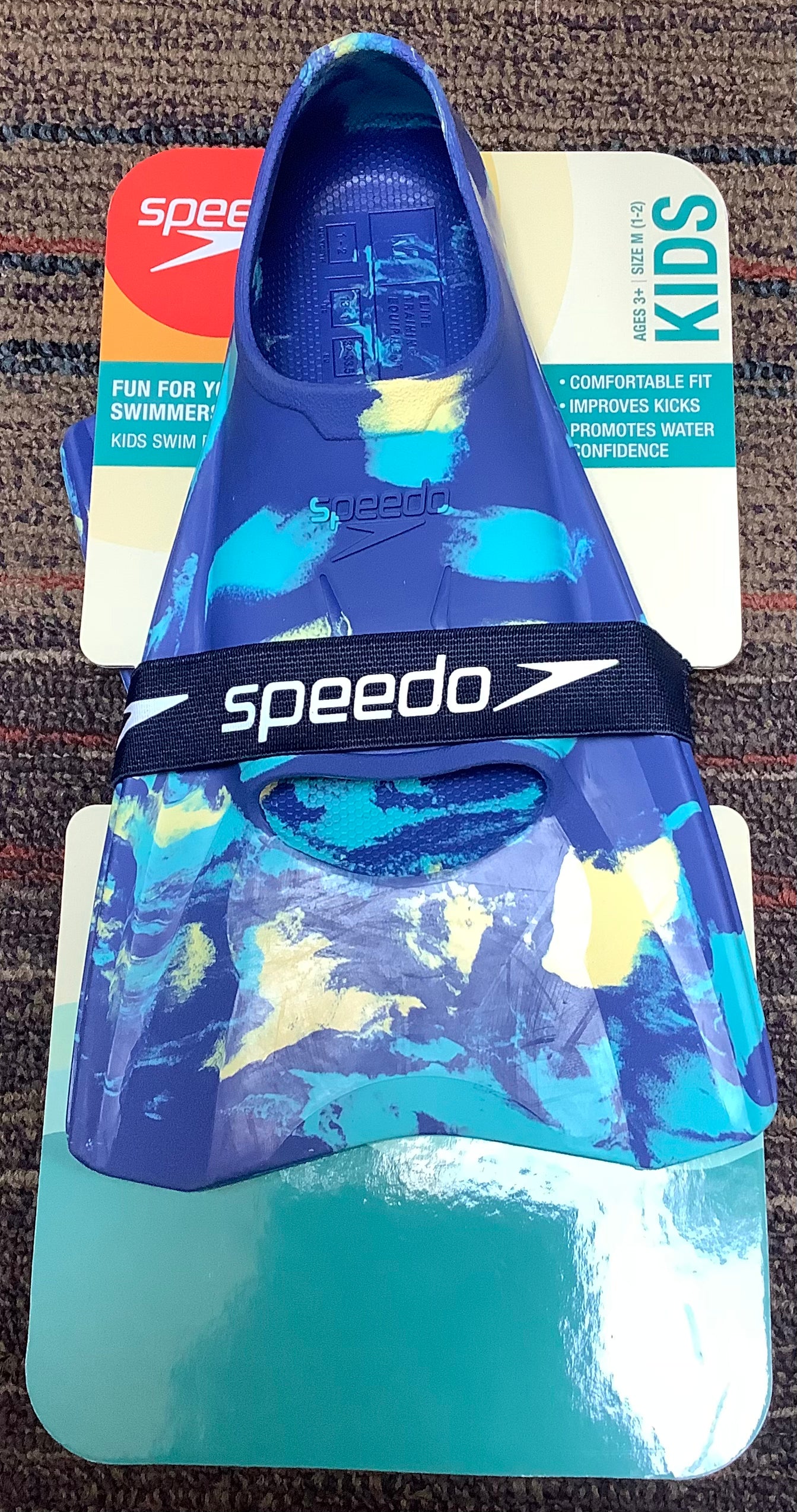 Speedo Kids' Swim Fin - Blue Marble M