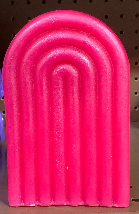 Rainbow Shaped Dark Pink Pillar Candle