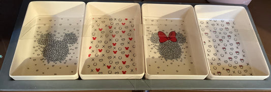 Mickey Minnie Mouse Hearts Serving Tray With Removable Appetizer Dish 14 X 6