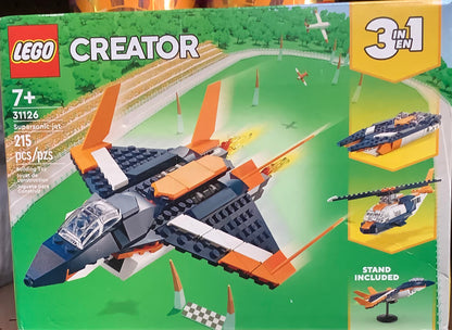 LEGO Creator 3 in 1 Supersonic Jet, Helicopter & Boat
Toy 31126 DAMAGED BOX !!! Has ALL pieces