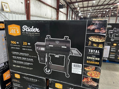 Oklahoma Joe's Rider DLX 900: L 906-Sq in Black Pellet Grill - BRAND NEW!