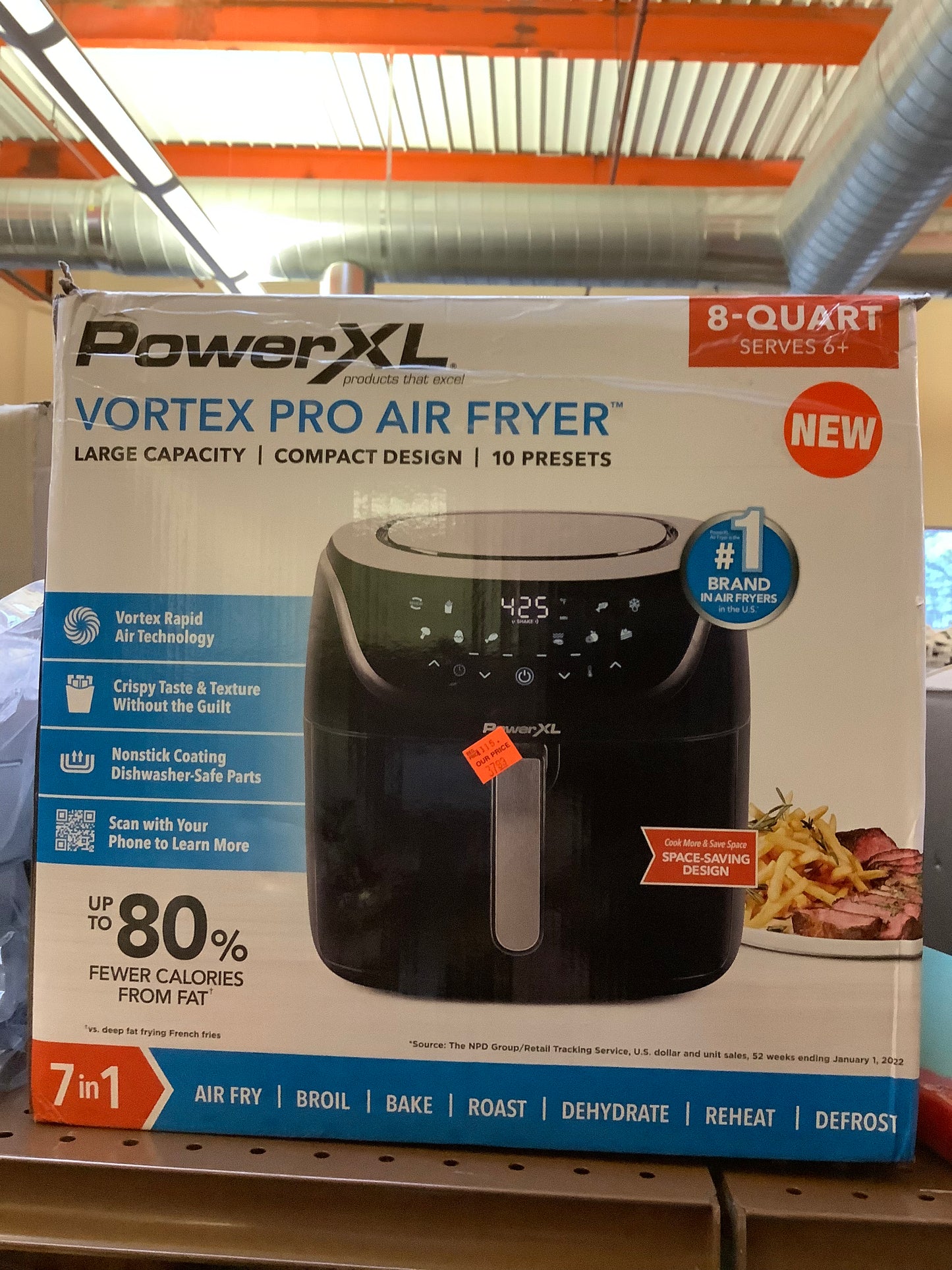 PowerXL Vortex Pro Air Fryer 8qt - Black