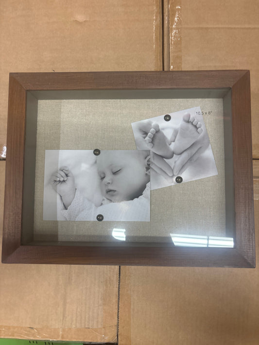 Gray Wood Shadowbox 8 x 10.5” - New